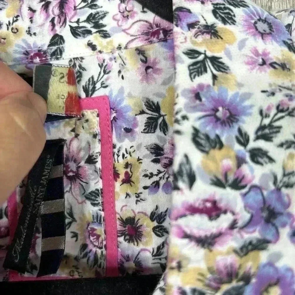 Saint James Cotton Button Down Floral Print Shirt S/M ($148) - Picture 3 of 10